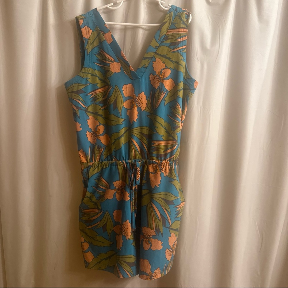 Toad&Co Blue and Orange Printed Top - XS